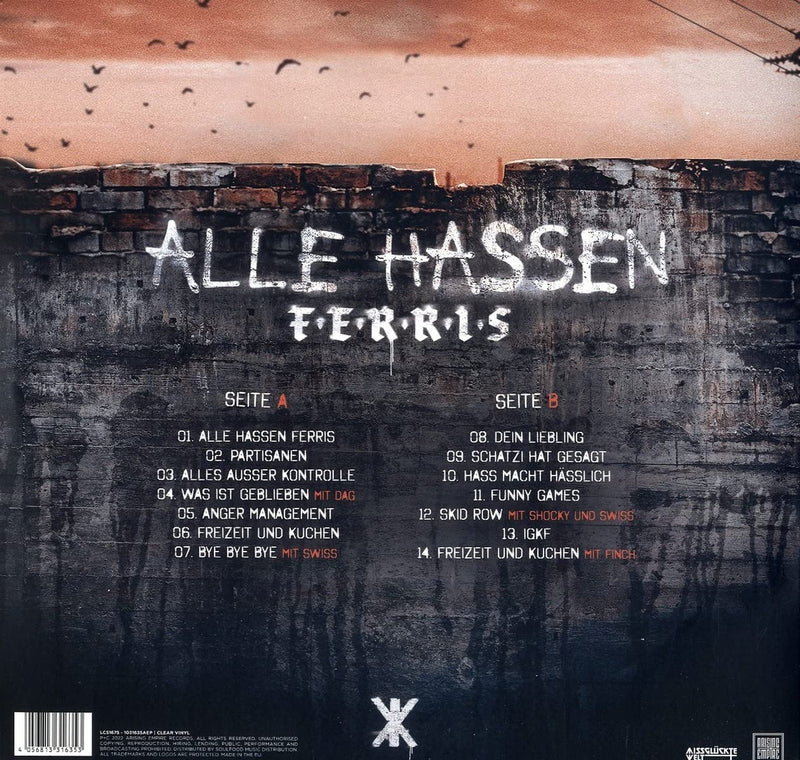 Ferris MC – Alle Hassen Ferris - Vinyl, LP, Album, Limited Edition, Transparent Clear