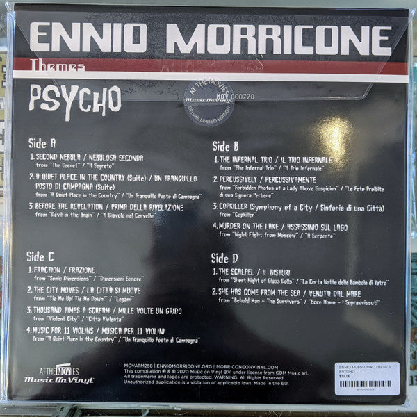 Ennio Morricone – Psycho - 2 x Vinyl, LP, Compilation, Deluxe Edition, Limited Edition, Numbered, Translucent Red, 180 grs