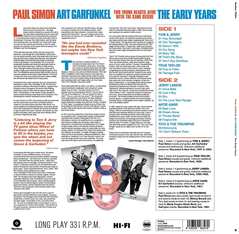 Paul Simon & Art Garfunkel – The Early Years - Vinyl, LP, Compilation, Limited Edition, Remastered, 180 Gram